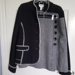 Black and white Talbots wool jacket and skirt size L